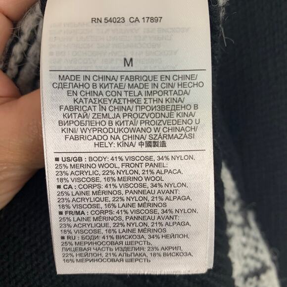 Banana Republic Womens Sz M White/Black Plaid Front Crew Sweater - Picture 11 of 11